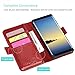 ProCase Galaxy Note 8 Genuine Leather Case, Vintage Wallet Folding Flip Case with Kickstand Card Slots Magnetic Closure Protective Cover for Galaxy Note8 -Red