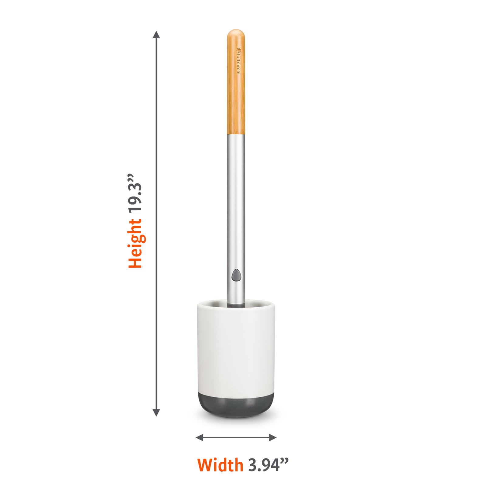 Full Circle Scrub Queen, Bathroom Toilet Brush with Ceramic Holder and Diatomaceous Earth Disk for Mold & Mildew Prevention, More Hygenic Toilet Cleaning Scrubber, Replaceable Head, White