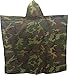 Fire Force Military Style Ripstop Nylon Poncho Size: 55 x 90 Made in U.S.A. Ripstop Rain Poncho (Woodland Camo)