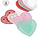 RIVCOIM Heart Doilies: Elegant Paper Crafts for Valentines 4 Inch - 100 Pcs in Red, Pink, White, Blue (25 Each) - Perfect for Creative Decorations
