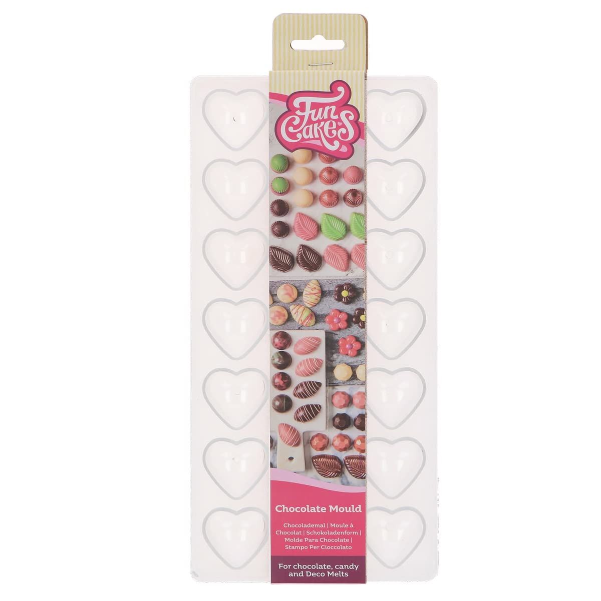 FunCakes Chocolate Mould Heart: Transparent Chocolate Mould, Fine Detailed Chocolates, BPA-Free