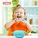 Stay Put Suction Bowl, Baby Bowls for Toddlers with Snap Tight Lids, Spill Proof Baby Feeding Bowls Gift Set of 3 Count, and 5-Pack Soft Tip Silicone Baby Spoons -BPA Free