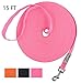 Hi Kiss Dog/Puppy Obedience Recall Training Agility Lead - 15ft 20ft 30ft 50ft 100ft Training Leash - Great for Training, Play, Camping, or Backyard - Pink 15ft