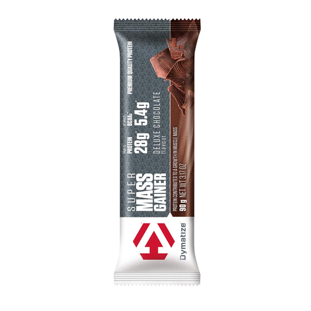 Dymatize Super Mass Gainer Bar Deluxe Chocolate - High Protein Weight-Gainer Bar + Whey and Casein Protein