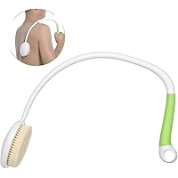 Fanwer Back Bath Brush with U-Shaped Long Handle, 27.5” Shower Body Brush with Curved Handle, Back Scrubber for Seniors, Disa