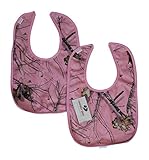 Mossy Oak Pink Camo Baby Bib SET of 2 - One Size Fits Most 3M-2T