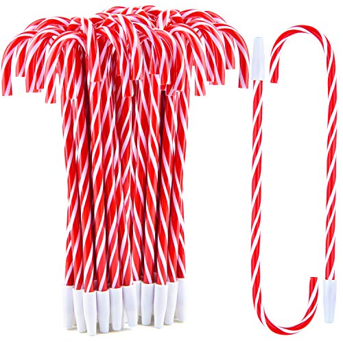 SAYAYA 48 Pieces Candy Cane Pen Christmas Pens with Black Ink for Christmas Holiday New Years Home Decor Party Gift (Red) - Thumbnail 7