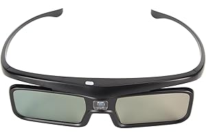 3D Glasses, 144Hz Rechargeable Active Shutter 3D Glasses for DLP Link 3D Projector, RF 3D Active Shutter 3D Eyewear with High