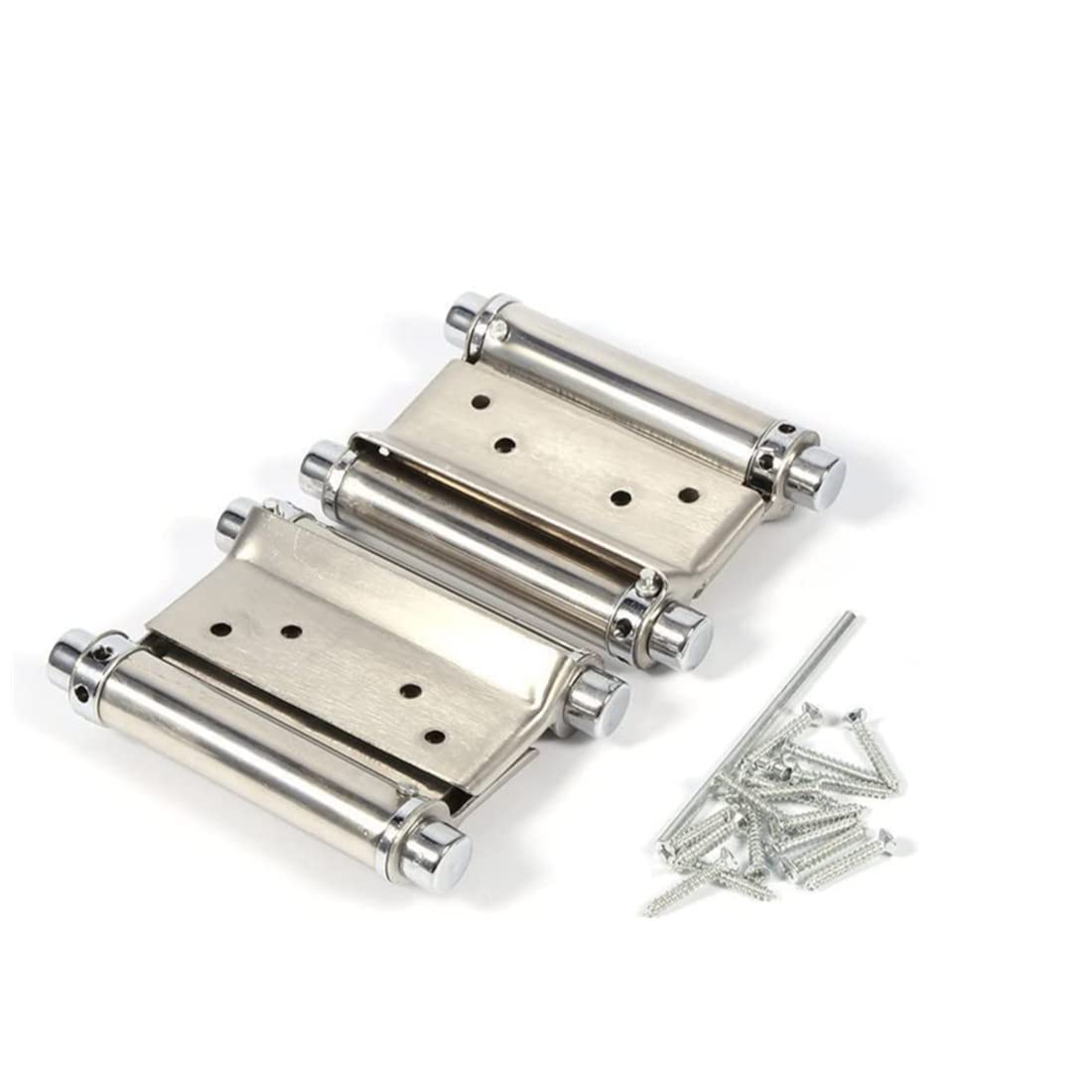 Yosoo 2Pcs Stainless Steel Double Action Spring Hinge 3 Inch for Saloon Cafe Door Shop Swing Door - Silver