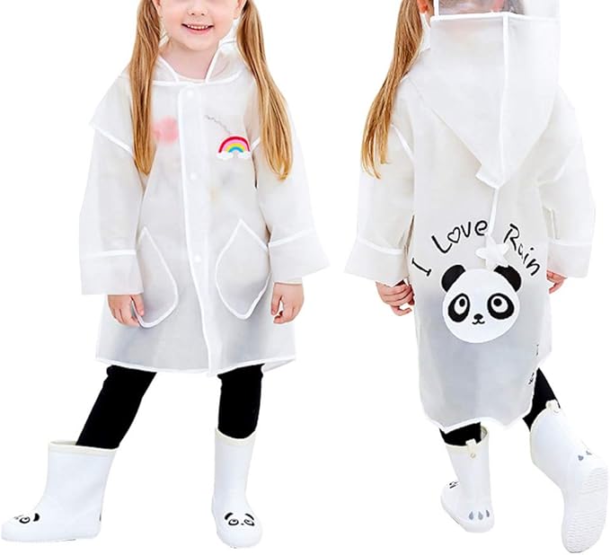 Queta Queta Kinder Regenmantel Kinder Regenponcho Wasserdicht Regenmantel Panda Regenjacke Cartoon Regencape Fur Jungen Und Madchen Regenjacken Mantel Amazon De Bekleidung