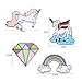 4 pack Enamel Brooch Pin Sets Cute Rainbow Diamond Unicorn Kids Pins for Backpacks