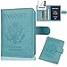 GDTK Leather Passport Holder Cover Case RFID Blocking Travel Wallet (Sky Blue)