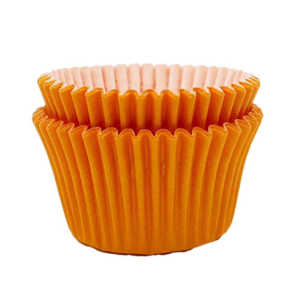 Scrumptious! 24PC Cupcake Cases - Orange - 65GSM 51mm x 38mm Greaseproof Paper Baking Cases - Great for Halloween Birthday and Anniversary Party Muffins Cakes and Bakes