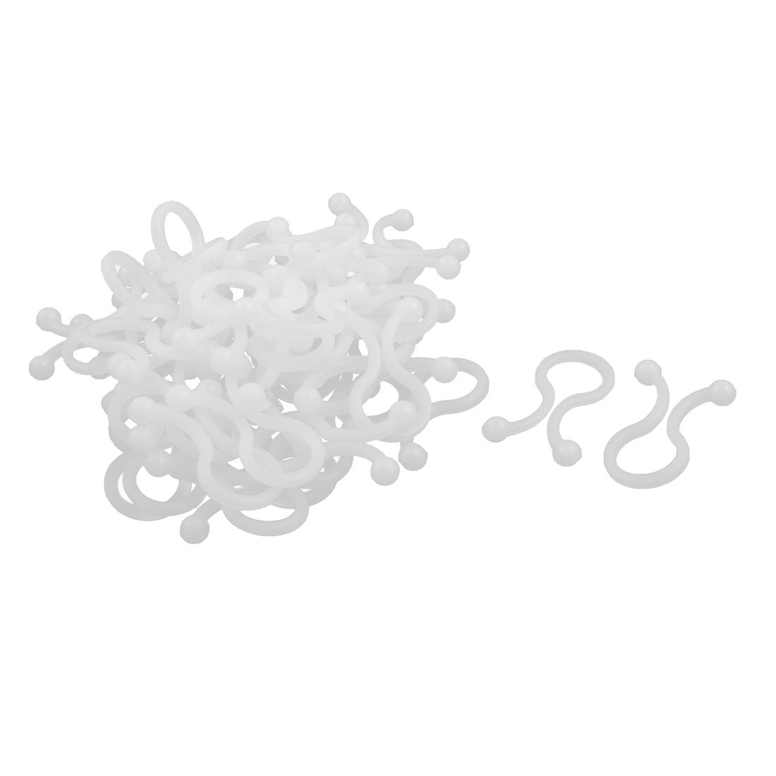 sourcing map Plastic U Shape Household Twist Lock Computer Cable Wire Ties Clip 50pcs White