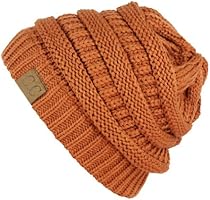 Trendy Warm Chunky Soft Stretch Cable Knit Beanie Skully