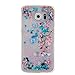 Galaxy S6 Case, Firefish Glitter Liquid Cover Slim Soft TPU Rubber Silicone Case Impact Resistant Durable Protective Case for Samsung Galaxy S6 -Flower