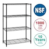 4-Shelf Storage Shelves Heavy Duty Shelving Unit for Kitchen Metal Shelves Garage Organizer Wire Rack Shelving Storage Unit Shelf&nbsp;Adjustable Utility NSF Certification Commercial-14x36x54 Inch