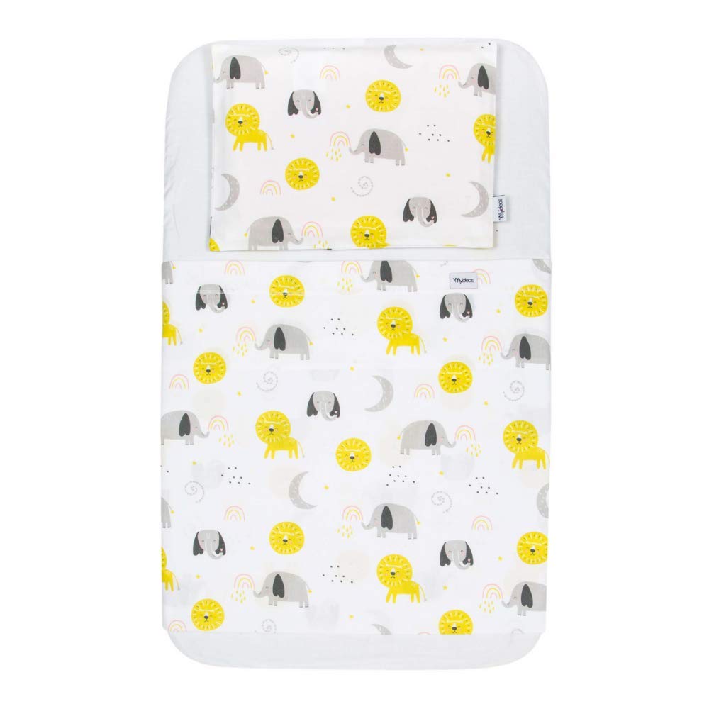 FlyIdeas Next to Me Crib Fitted Sheets 4 Pcs Basic Set 83x50cm, Organic Pure Cotton 160 GSM Cert.