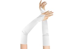 Bluckincle Fingerless Gloves Women Opera 1920s Long Gloves Satin Wedding Gloves Costume Tea Party Gloves Elbow Length Gloves