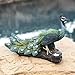 Pacific Giftware Regal Peacock Perch On Rock Solar Powered Light Decorative Indoor Outdoor Statue 12 Inch L Beautiful Blue Gemstone Blue Green Peafowl Plumage Sculpture