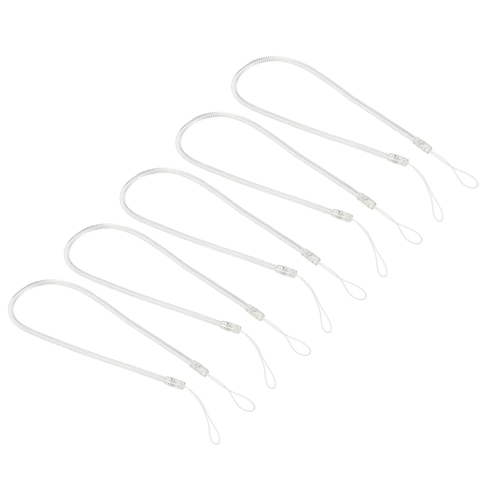 PATIKIL Retractable Spring Coil Straps 11", 5 Pack Plastic Spiral Stretchy Key Holder Stylus Lanyard Cord, Clear