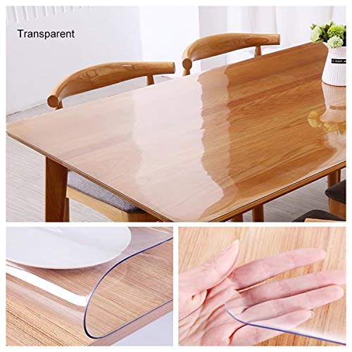 Lehom 48 x 24 Inch Plastic Sheet 2mm Thick PVC Clear Table Cover