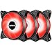 upHere 3-Pack 120mm 3-Pin High Airflow Quiet Edition Red LED Case Fan for PC Cases, CPU Coolers, and Radiators T3RD3-3