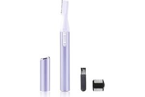 LAIKME Electric Eyebrow Trimmer for Women, Facial Hair Razor Removal for Men, Mini Epilator for Bikini, Remover for Face, Chin, Peach Puzz, Lips, Body, Arms, Legs, Battery Operated (Purple)