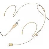 XHXJCYS Headset Microphone Headworn Double Over Ear Earset Hanging Condenser Omnidirectional Mic Compatible with Wireless Bodypack Transmitter System with 3.5mm Thread Screw Plug