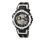 Armitron Sport Men's 44mm Silvertone Black Chronograph Digital Watch