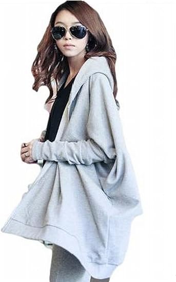 Amazon パーカー レディース おしゃれ ドルマン 風 グレー 無地 フード 付き ゆったり 長袖 Xl トレーナー パーカー 通販