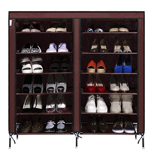 Two row 6 storey 12 lattice 4 pocket exterior portable shoe rack …