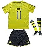 2017/2018 Borrusia Dortmund BVB Home #11 Marco REUS Football Futbol Soccer Kids Jersey Shorts Socks Set Youth Sizes