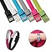 Bracelet Style Cord USB Lightning Charging Cable For iPhone 6+/6/5S/5, iPad mini 4th, iPod touch 5, nano 7, High Quality,0.7Ft Flat style