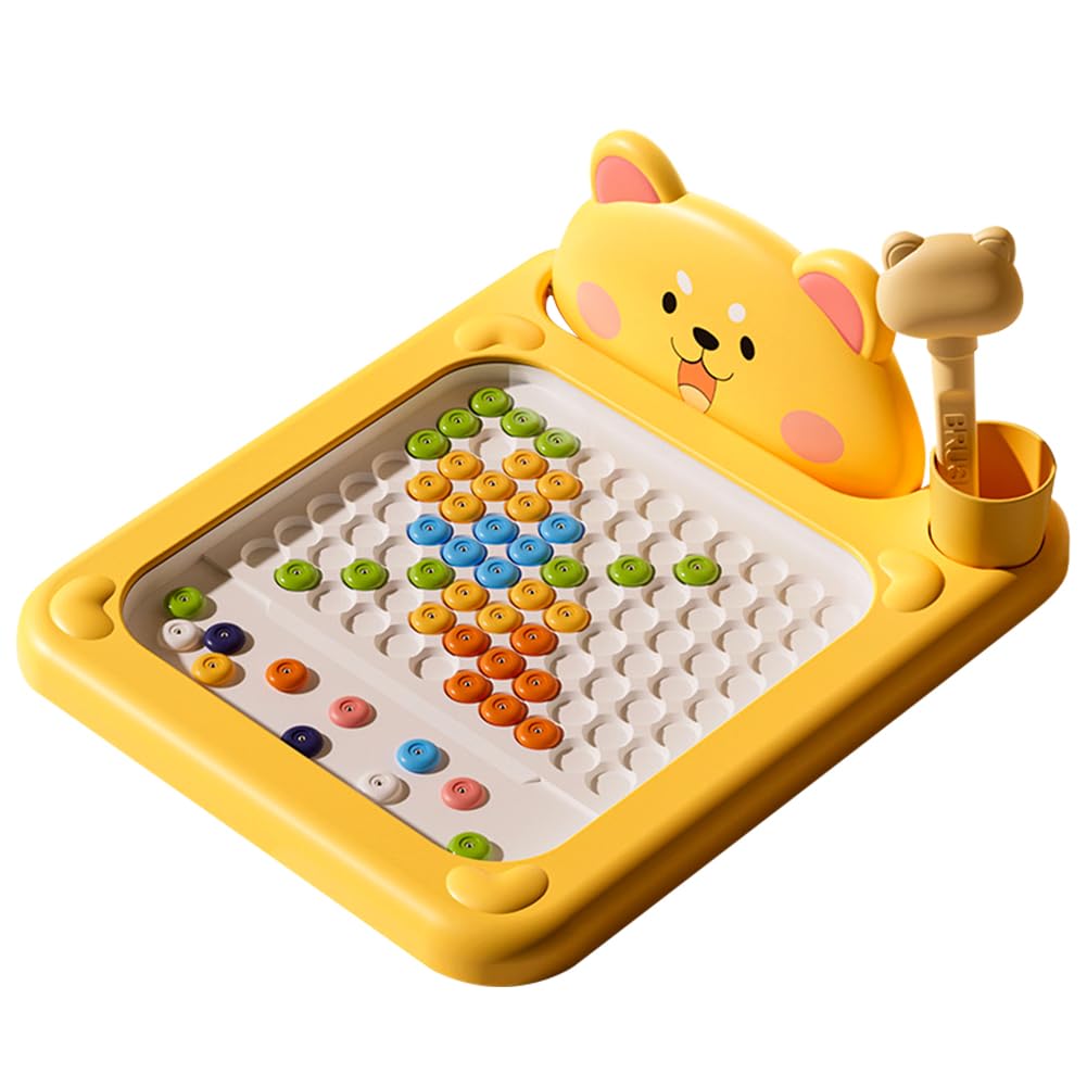 HATFRYF Magnetic Drawing Board for Kids, Magnet Doodle Board with Pen and Dot Beads, Montessori Dot Art Travel Toy, Educational Preschool Creative Gift for 3 4 5 6 Years Old Kids (Shiba Inu)