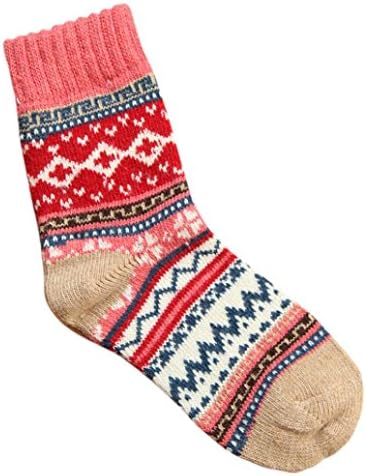 Socks Emubody Womens Wool Thick Warm Socks (One size, watermelon red)