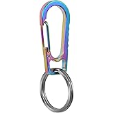 PPFISH Titanium Heavy Duty Carabiner Keychain, EDC Quick Release Hooks with Titanium Key Ring Set for Men Women