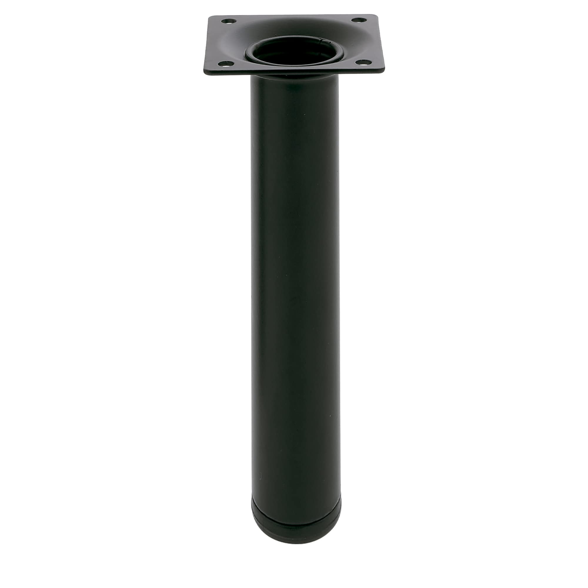 Amig - Round Furniture Leg - 30X350 cm - Steel - For Coffee Tables, Bedside Tables, Chests of Drawers... - Anti-Scratch Cap - Heavy-Duty - Silver - Fixings Included