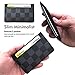Slim RFID Credit Card Holder, Minimalist Front Pocket Leather Wallet - Black