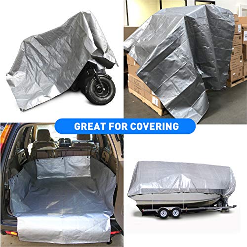 3 Hercules+Waterproof+Tarpaulin+Protection+10x14+Sliver