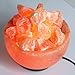 AMSkart Pink Crystal Himalayan Salt Fire Bowl Lamp with Dimmer Switch and Wooden Base, 7 x 6.5 x 6.5 - Inch, 8 - 10 lbs