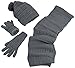 N'Ice Caps Women's Solid Cable Knit Hat/Scarf/Gloves Accessory Set