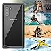 Waterproof Case for Galaxy NOTE 10, Justcool Clear Full Body Heavy Duty Protection Case, Fingerprint Unlock with Fingerprint Film, Shockproof Rugged Cover for Samsung Galaxy NOTE 10 (Black/Gray+Clear)