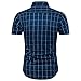 Muse Fath Short Sleeve Shirt-100% Cotton Plaid Shirt-Easycare Short Sleeve Shirt-Royal Blue-M