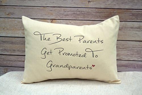 Personalized Grandparent Pillow, Pregnancy Announcement Pillow, Grandparent Gift Pillow The best parents get promoted to Grandparents with heart