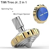 TiMi Tree Jr. Pro Brass Spinning Top Fidget Spinner Metal Toy With Stainless Steel Ball Bearing New Design 2 In 1 Novelty Toy For Christmas Birthday Gifts For Boys Girls(Jr. Blue)