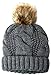 ANGELA & WILLIAM Women's Thick Cable Knit Beanie Hat with Soft Faux Fur Pom Pom