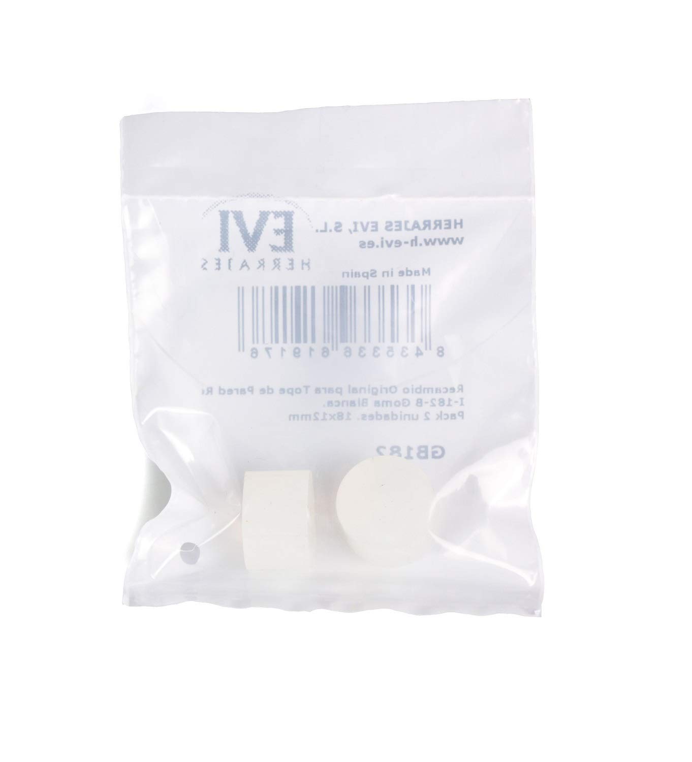 EVI Herrajes G18x12-B Original Replacement Part, White Silicone, Ersatz 18x12mm