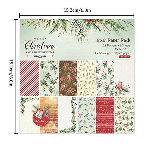 Zhanwang17 Background Decorative Paper - Christmas Pattern Paper Photo Album Decorative Paper Card Background Paper for Home Decorative
