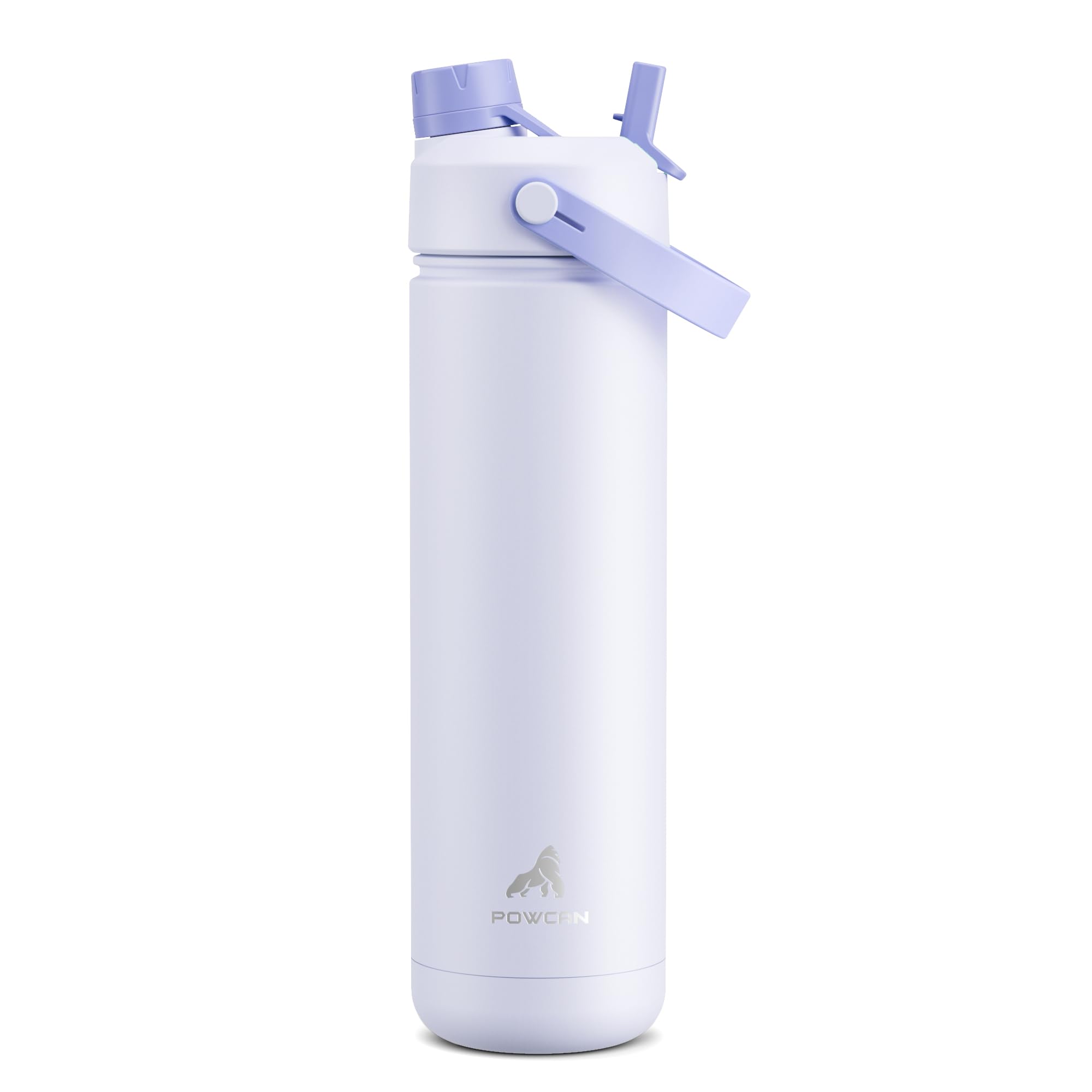 Photo 1 of **DENTED** POWCAN 26 oz Insulated Water Bottle with 2-in-1 Straw and Spout Lid, Keep Cold 24H, Leak-Proof, Fits in Car Cup Holder, Stainless Steel Water Bottle for Sports, Travel, and School (Lupine)